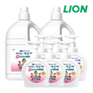 아이깨끗해 대용량 거품형 핸드워시 레몬향 4L 2개+전용공용기 490ml 6개 코스트코 손세정제