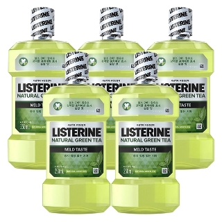 리스테린 내추럴 그린티 마일드 구강청결제, 250ml, 5개