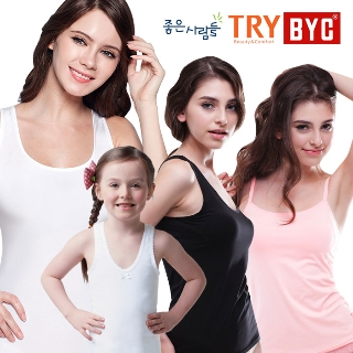 [BYC/TRY] 대표브랜드 여성런닝/여자/반팔/런닝/캐미솔/끈나시/인견/텐셀/아동