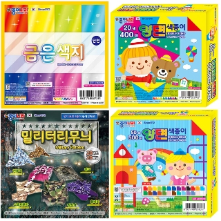 [종이나라] 색종이 모음전/양면 단면 무늬 뜯어쓰는 색종이 케이스 대용량 홀로그램 종이접기