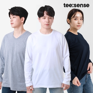 [무료배송] 국산 남녀 긴팔 티셔츠/라운드넥/브이넥/면티/단체티/빅사이즈/행사티/흰티/반팔티